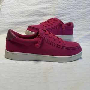 Billy Footwear Women's Classic Lace Low Sneakers Zip Shoes Pink Size 8.5W NWOT